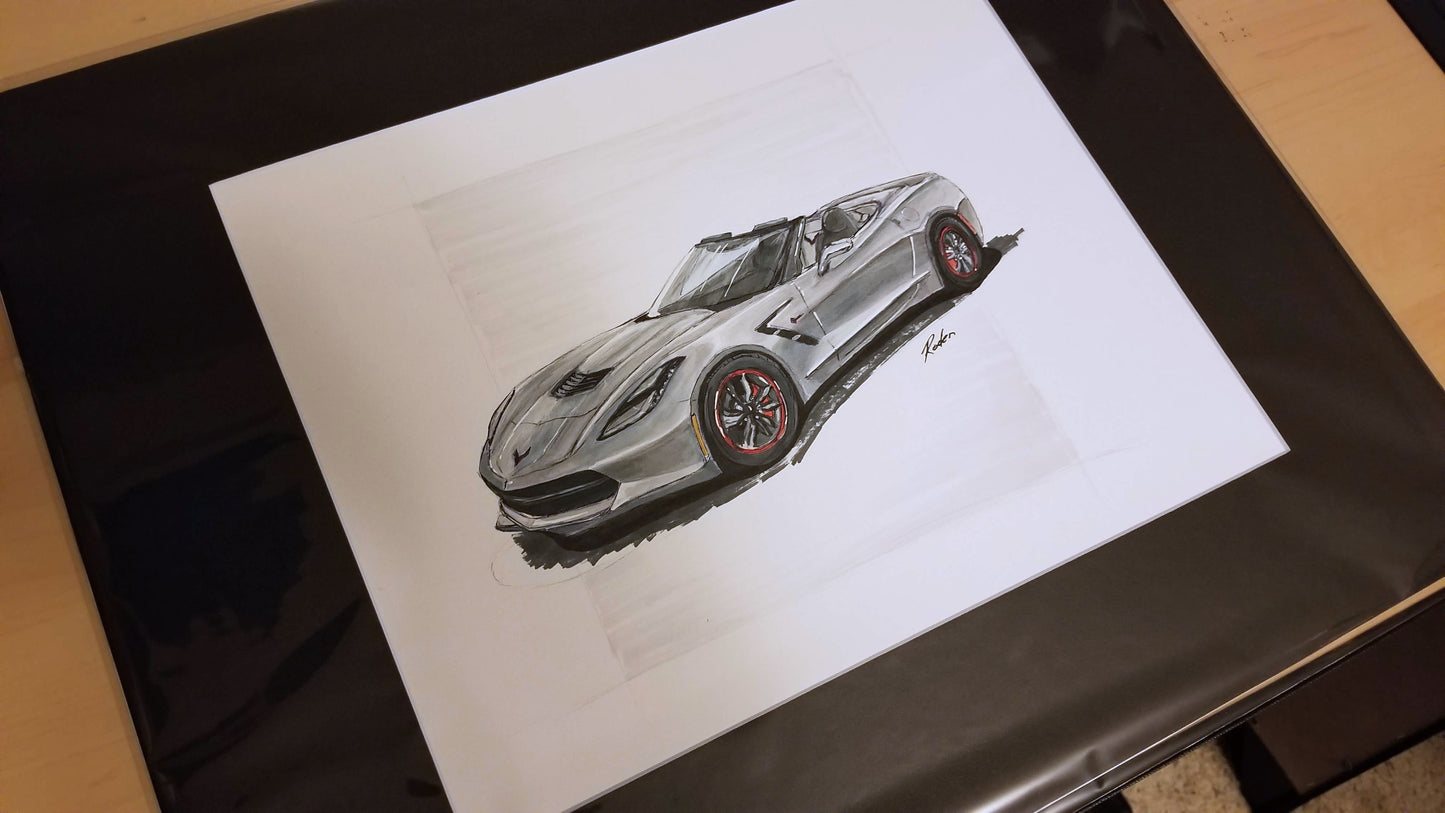 Custom Car Drawing – Single View