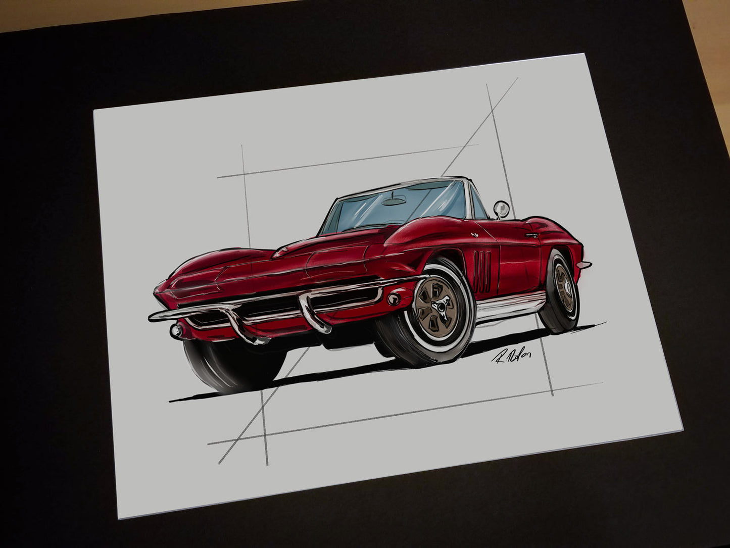 Digital Car Drawing with High Quality Print